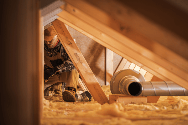 Featured image for blog about air sealing and attic insulation.