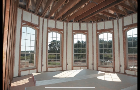 Spray foam insulation on walls in central New Mexico