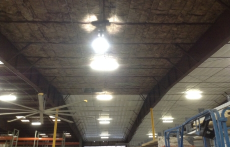 Metal building insulated with white vinyl finish in central New Mexico